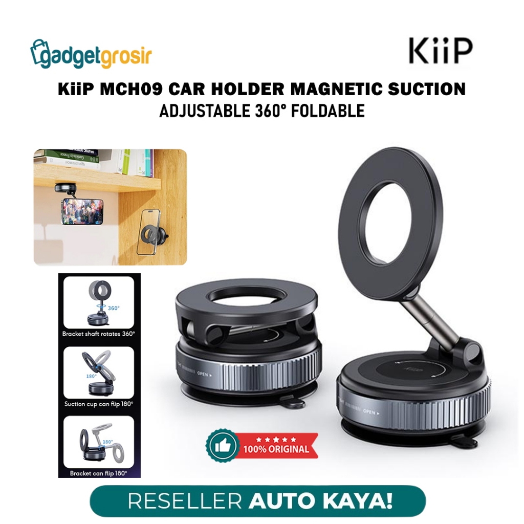 KiiP Wireless Car Mount Holder Mobil Magnetic Rotate 360 MCH04 / MCH09 Magnet Phone Stand Suction / 