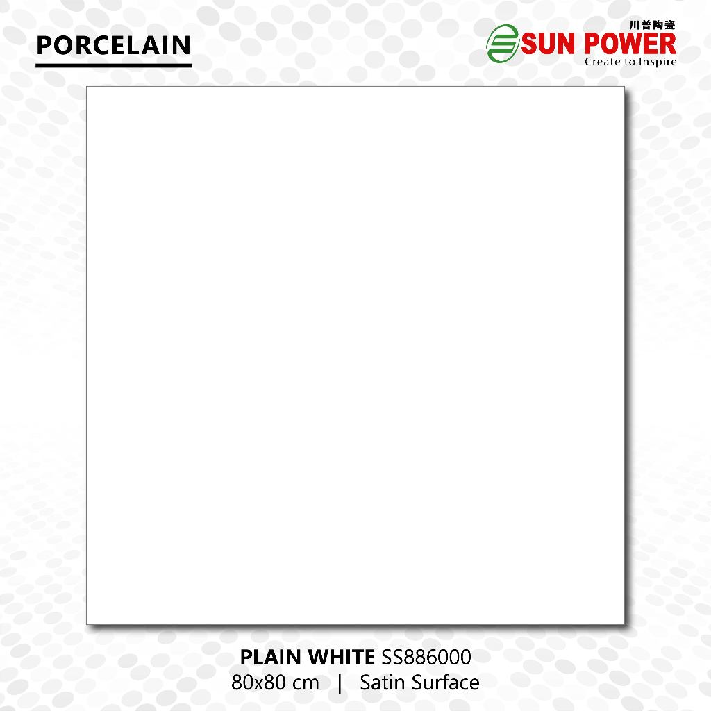 Granit Lantai Honed (Satin) 80x80 - Plain White   | Sun Power