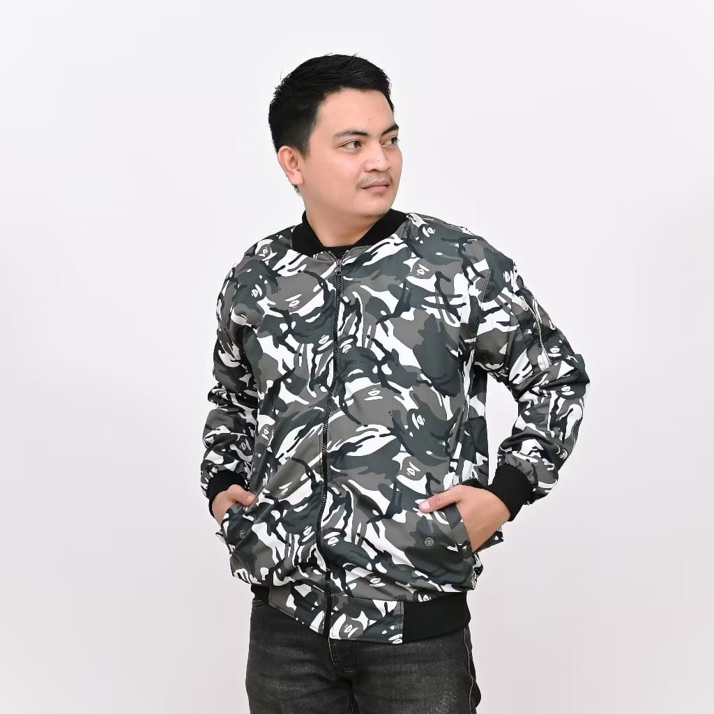 Big Size Jaket Loreng Jaket Army Bolak Balik Jaket Pria Tentara
