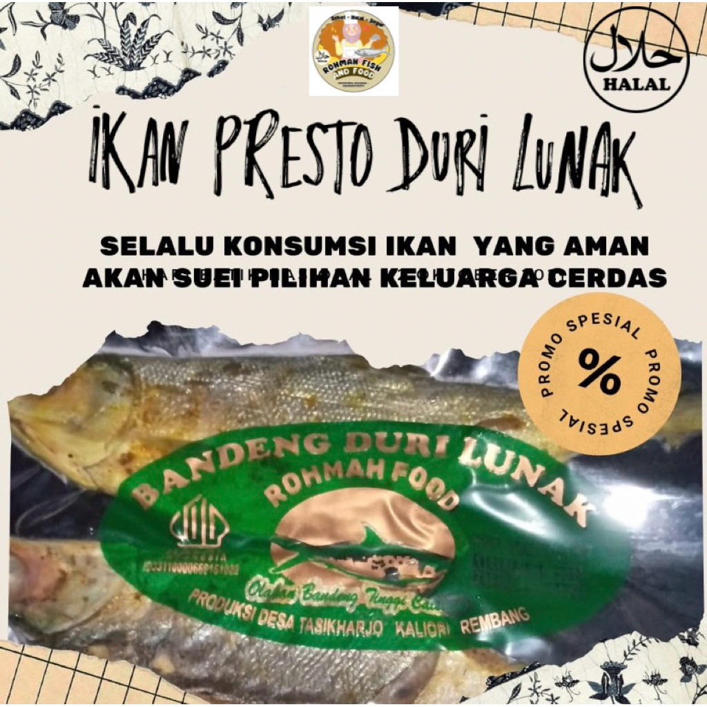 

IKAN PRESTO DURI LUNAK, ISI 2 PCS berat 130gr, 100% ikan asli.