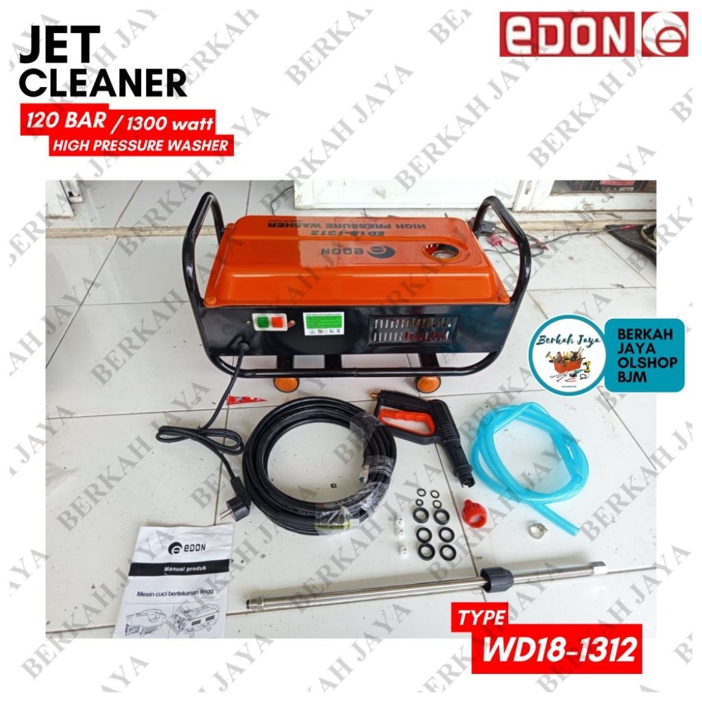 MESIN JET CLEANER HIGH PRESSURE "EDON" WD18-1312 1300watt 120 BAR | Mesin cuci Mobil Motor | Jet Hig