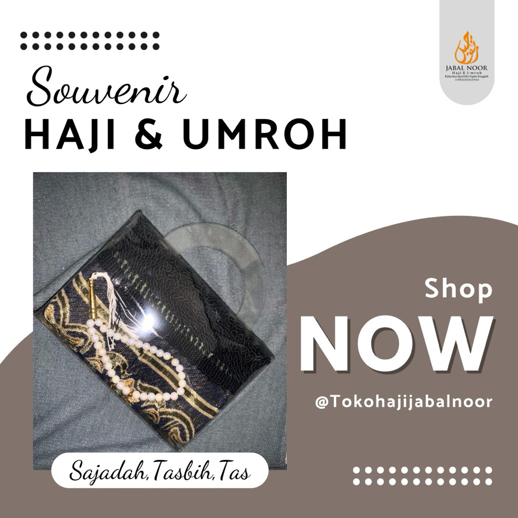 Umroh & Haji Gift | Sajadah,Tasbih,Tas bening