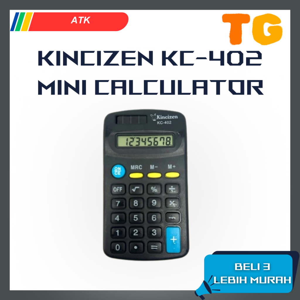 

Kincizen KC-402 Mini Pocket Calculator 8 Digit - Kalkulator Kecil