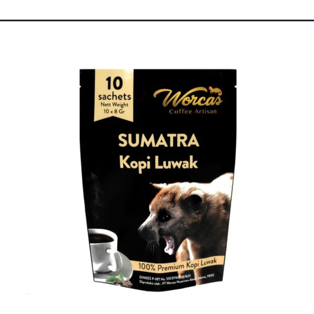 

Worcas Kopi Luwak Sumatra dalam kemasan sachet (10 Sachet)