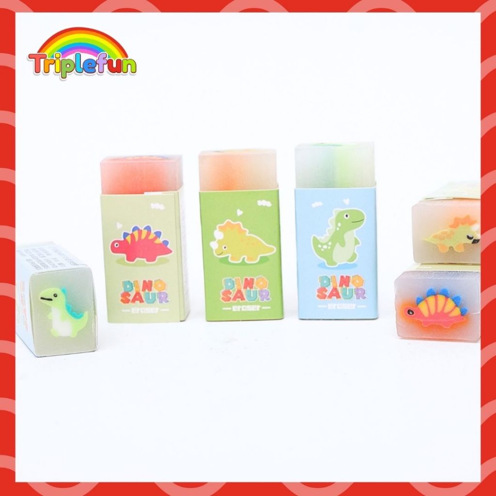

Penghapus Kotak Motif Dinosaurus ER-1500 Stip Eraser Hapusan Karet Lucu Dino
