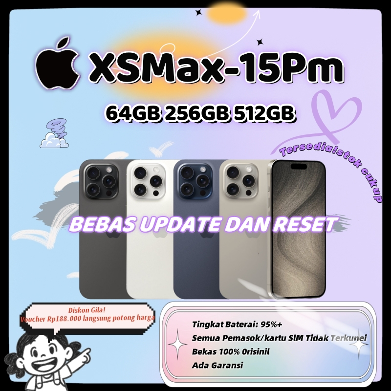 iPhone 15 Pro Max 64GB/128GB/256GB, XS Max ganti housing, second