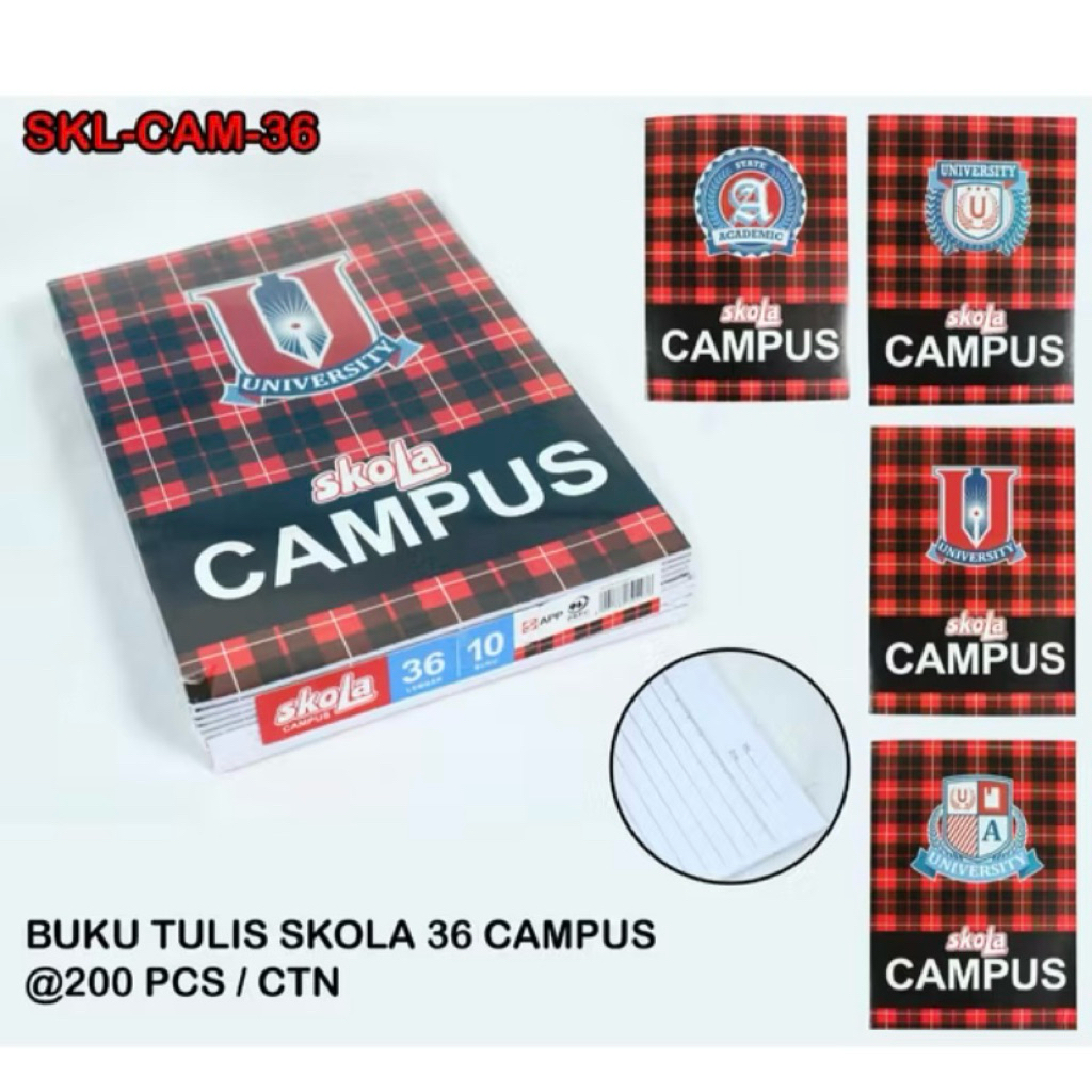 

Buku Tulis Campus Skola 50 Lembar ( Pak 10 Buku ) [ Original ]