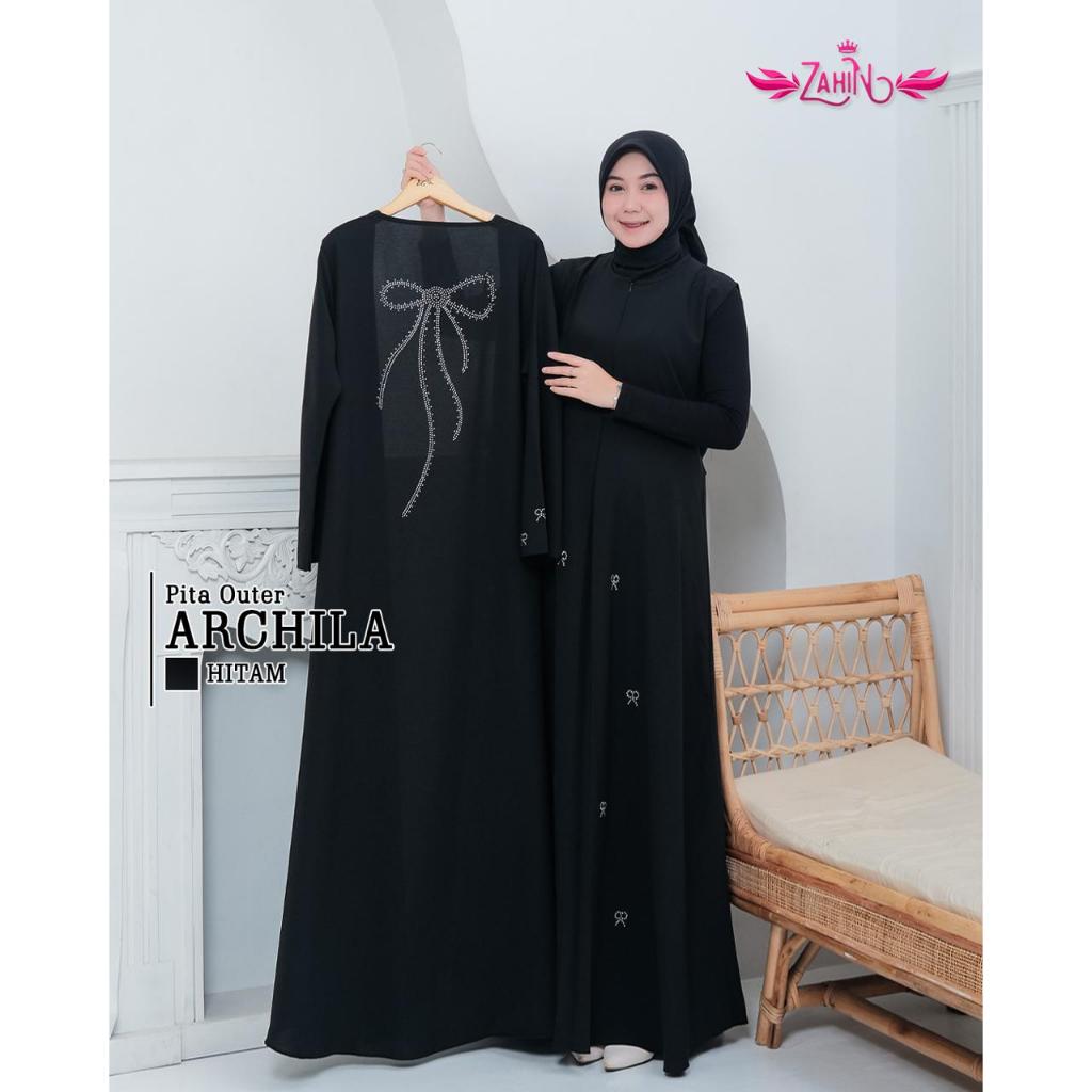 GAMIS SET OUTER LEPAS ARCHILA & MEGHA BY ZAHIN DRESS SYARI SWAROSKY PITA