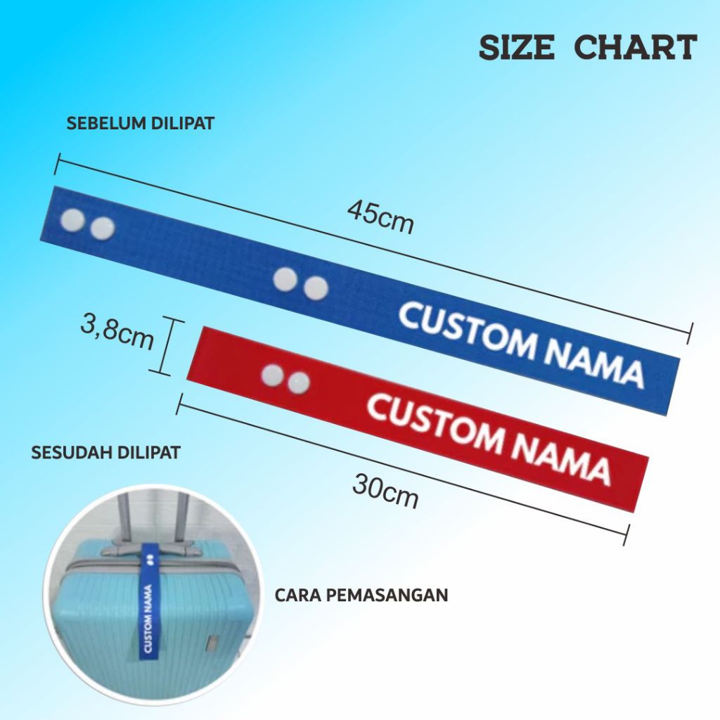 Penanda Koper Murah Luggage Tag Koper Custom  Nama Label Tanda Pengenal Name Tag Koper Umroh