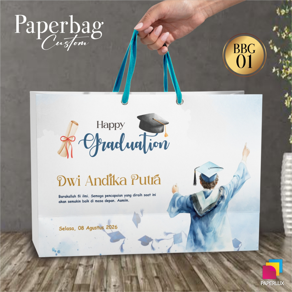 

PAPER BAG CUSTOM - TAS PAPER BAG GRADUATION BBG MURAH - PAPER BAG AESTHETIC FULL COLOUR