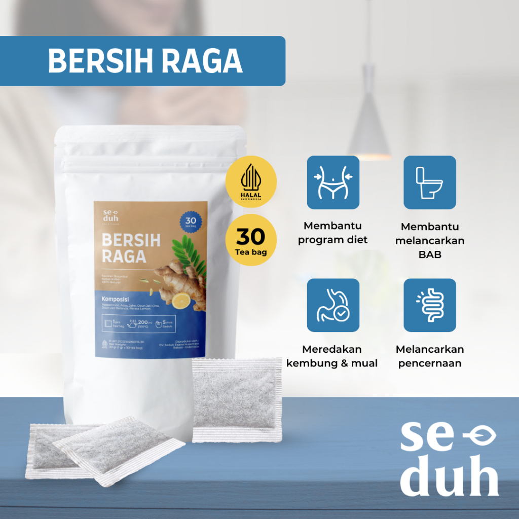 

Teh Herbal Bersih Raga – Teh Detox | Teh Herbal Melancarkan Pencernaan | 30 Tea Bag