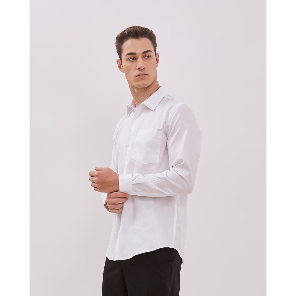 VALINO Kemeja Lengan Panjang Putih Pria - V-DAAA22-A1