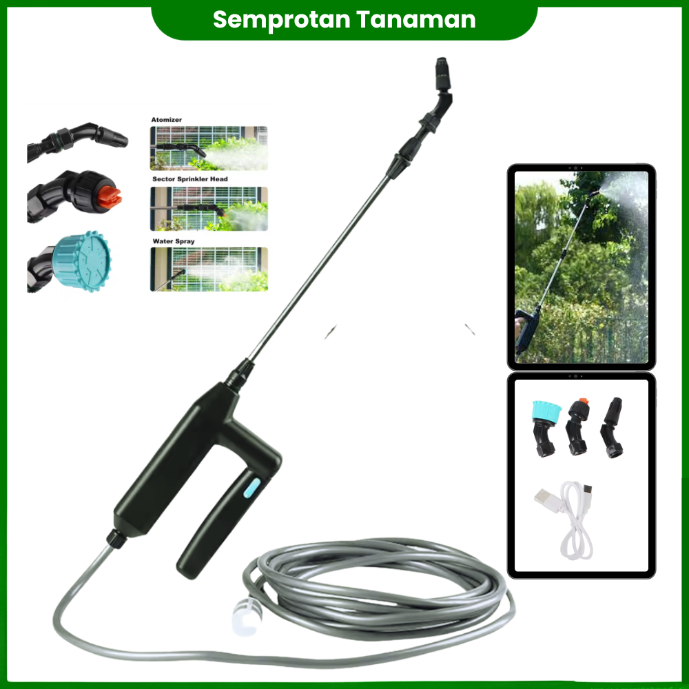 Semprotan Tanaman Hama Pertanian Portabel Baterai 2000Mah Semprotan Air Tanpa Tangki