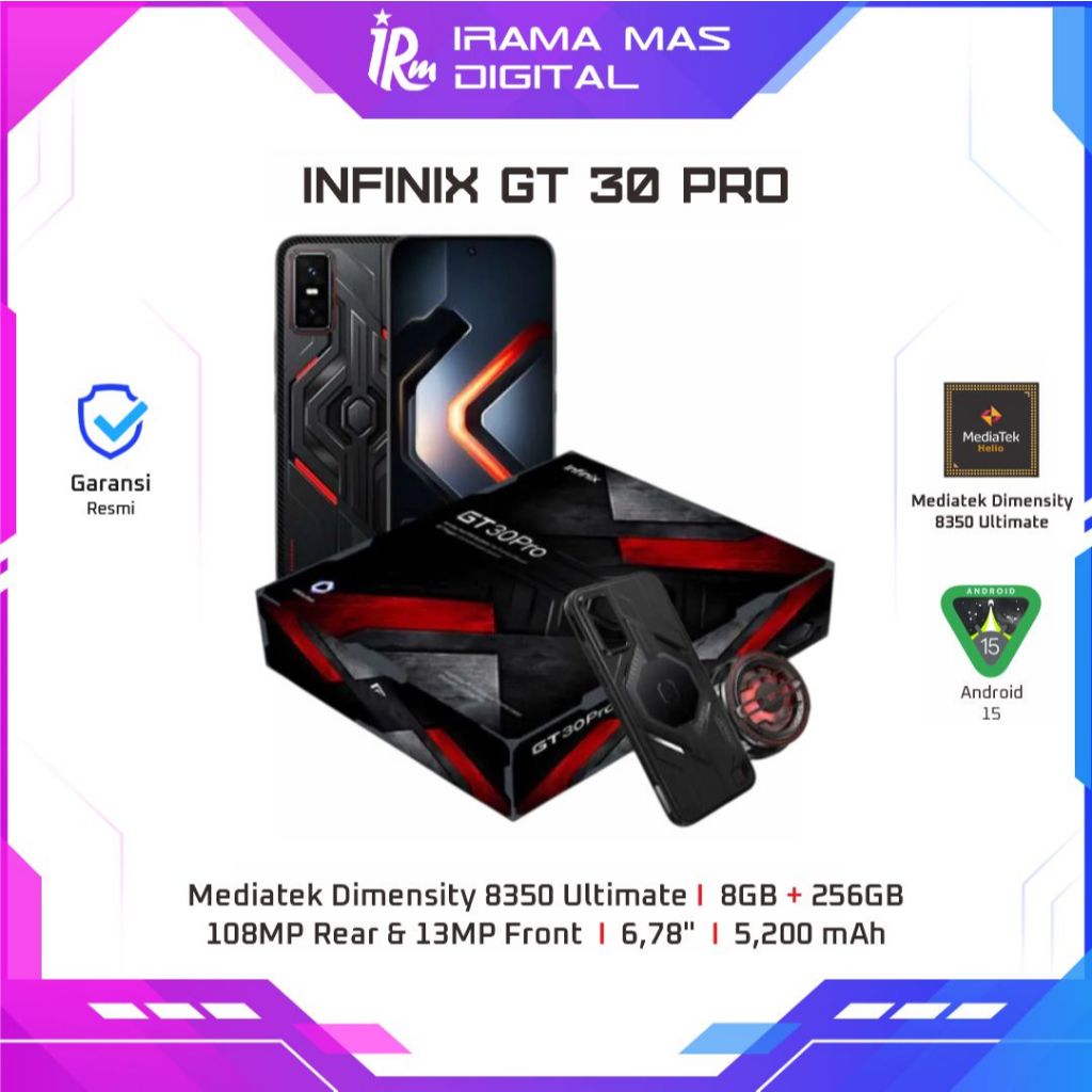 INFINIX GT 30 PRO 8GB 256GB Spesial Box (DARK FLARE)
