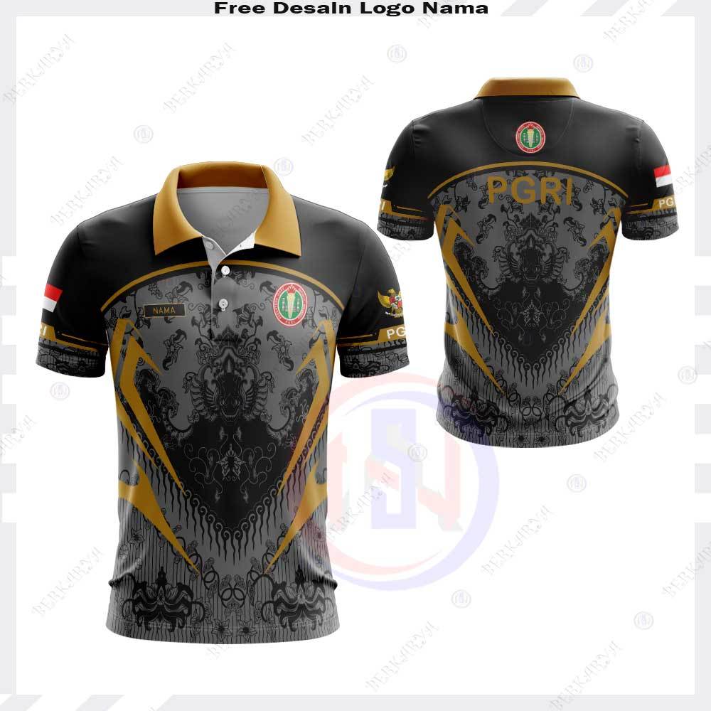 Baju Seragam Batik PGRI Jersey Olahraga Guru Pria Wanita Baju PGRI Bahan Premium Motip pull Printing