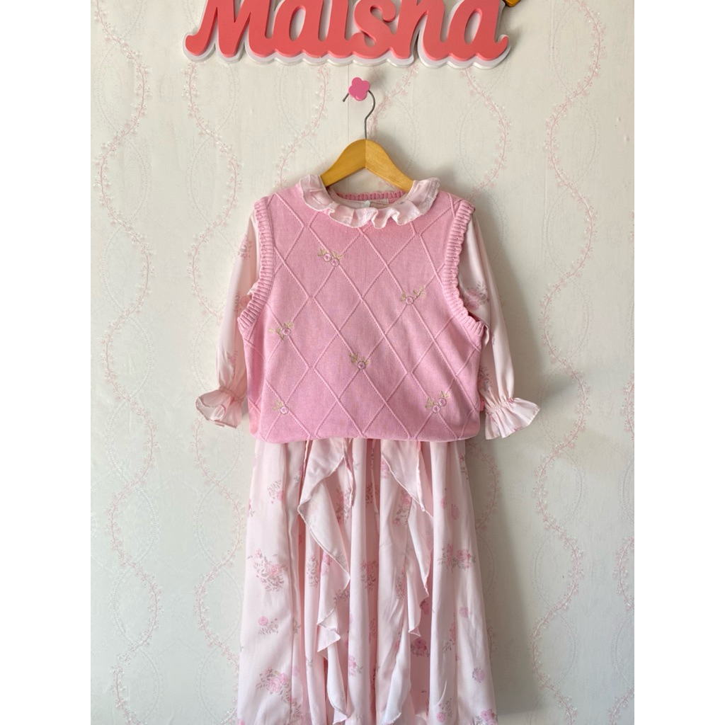 ONE SET KNIT DRESS VINTAGE ANAK