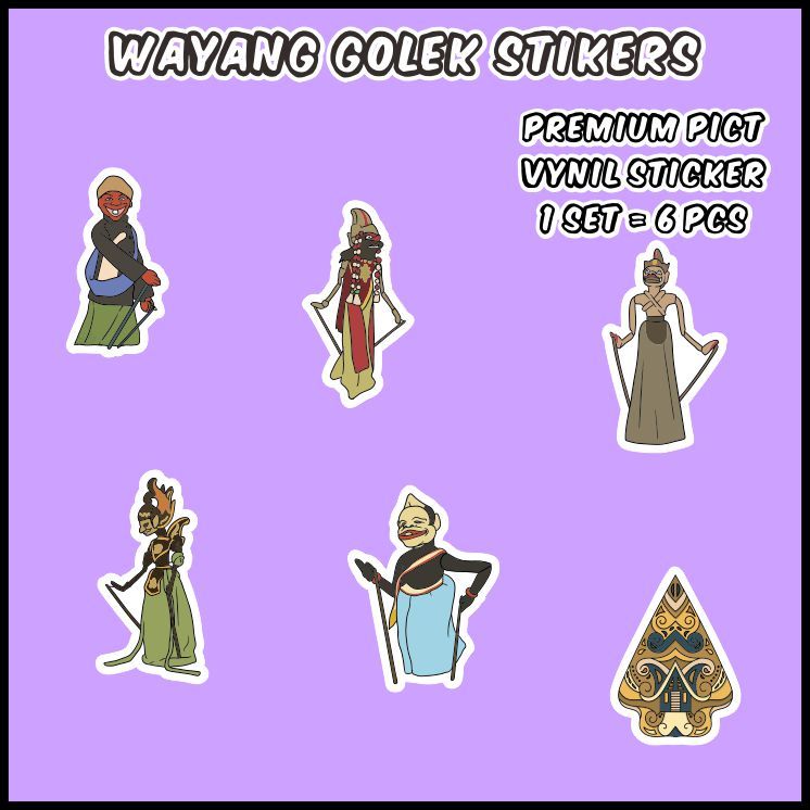 

[1 pack] Stiker Wayang Golek - Cocok untuk oleh-oleh / scrapbook / jurnal / diary / Sticker Pack / Ecer - ddu-du sticker