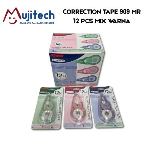 

12 PCS KENKO CT 909MR 5mmx12m TIP X KERTAS CORRECTION TAPE TIPEX