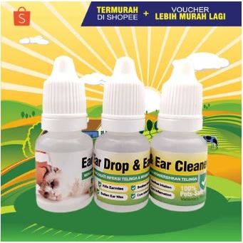 EAR DROP - Obat Tetes Telinga Anjing Kucing Kelinci Radang Telinga Luka Telinga Earmites Telinga Bau