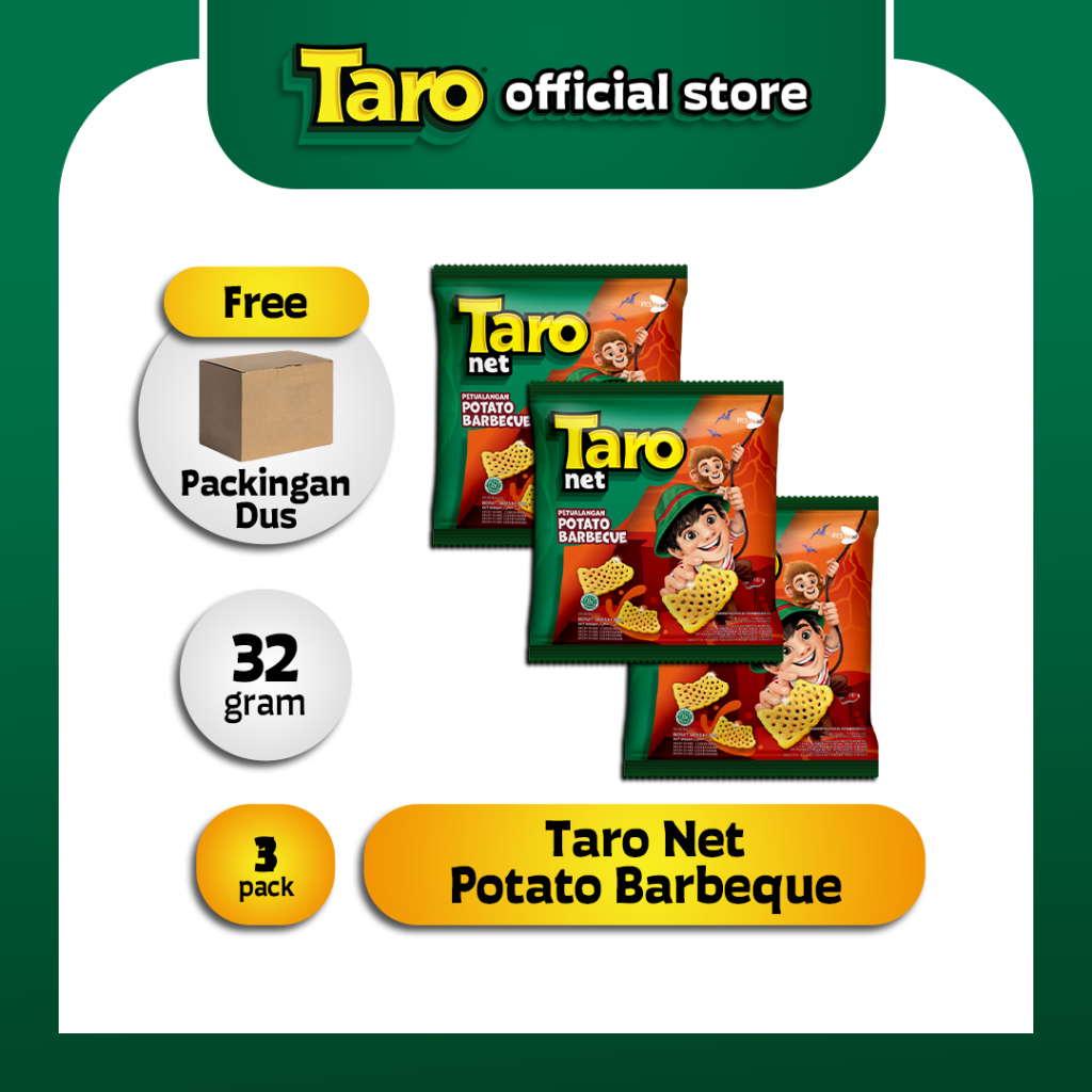 

TARO Net Potato Barbeque 32g 3 pcs Snack Ringan