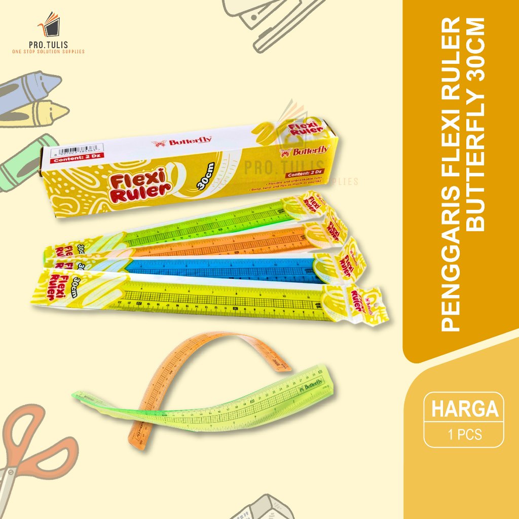 

Butterfly Flexi Ruler Penggaris Lentur 30cm / Butterfly Flexible Ruler