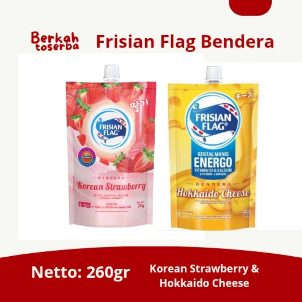 

Frisian Flag Bendera SKM Pouch 260gr Rasa Korean Strawberry & Hokkaido Cheese