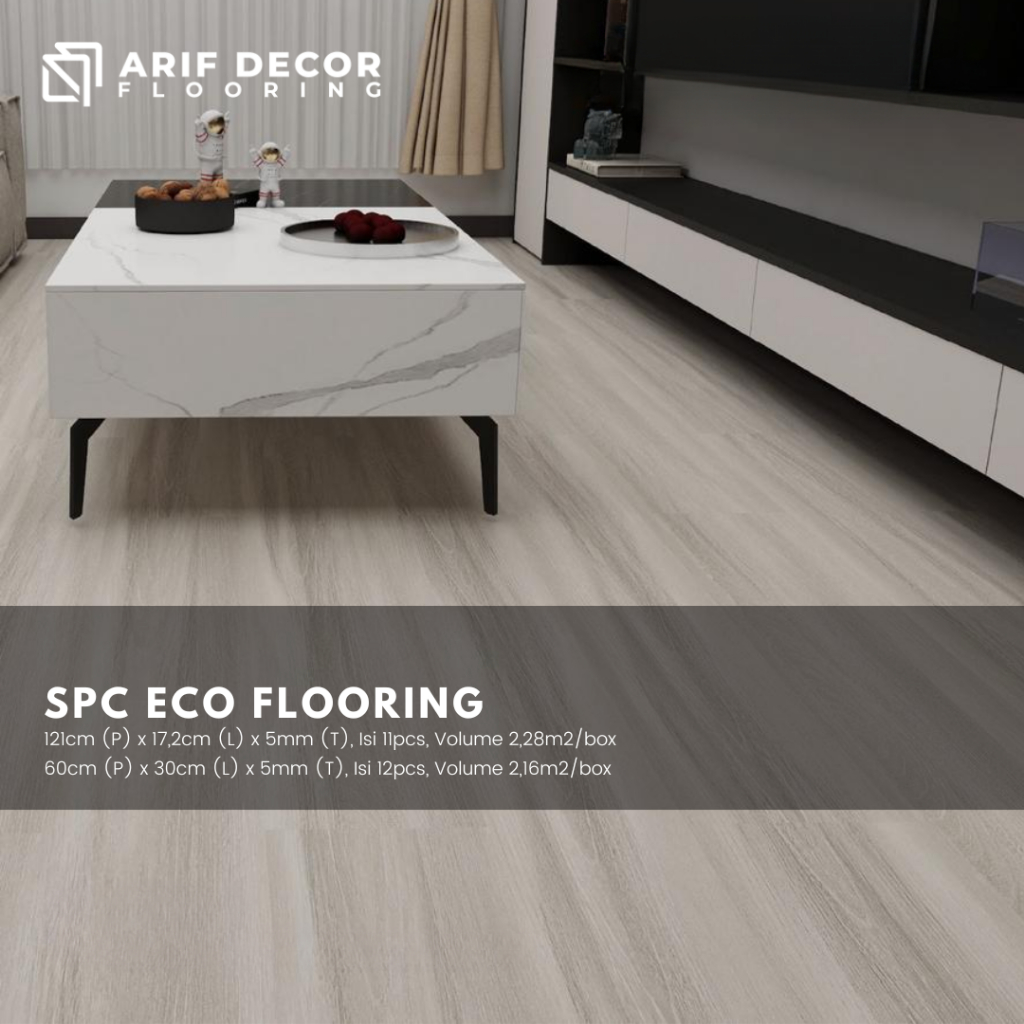 TACO SPC Eco Flooring Tebal 5mm motif wood dan stone - spc flooring / spc tebal 5mm
