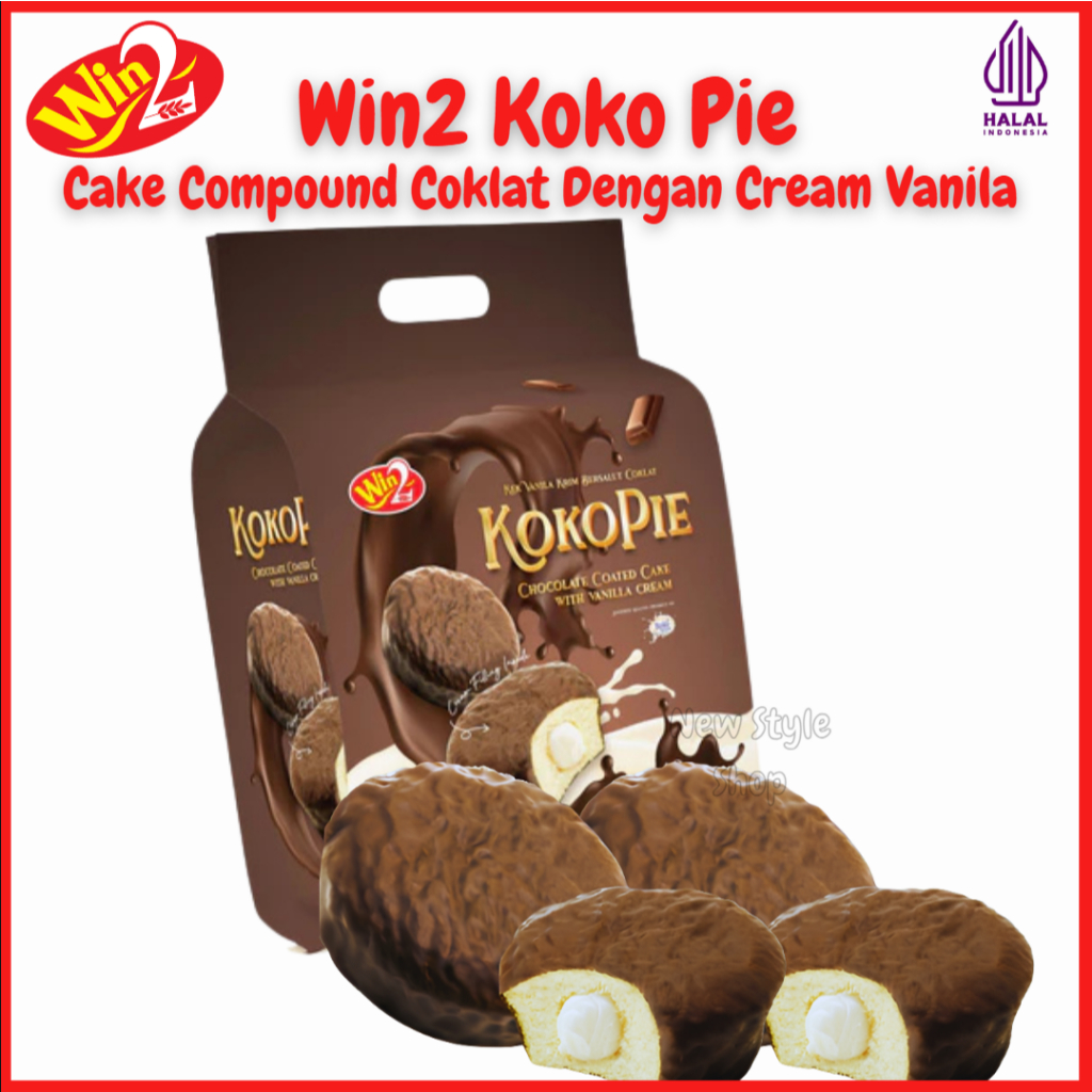

Win2 Bake Story Mini Muffin Cake / Win2 Koko Pie Cake Compound Chocolate Coated Cake With Vanilla Cream 200gr