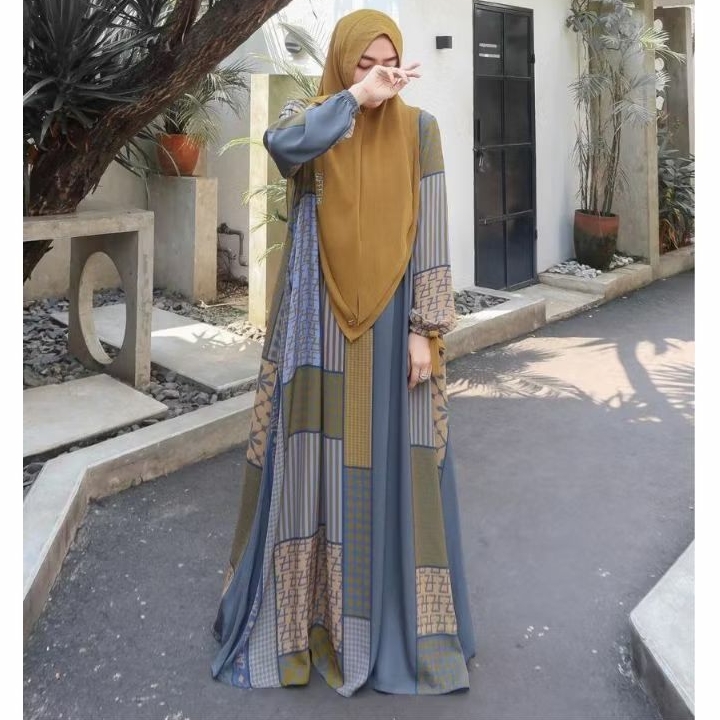 GAMIS ETHNIC SERIES BY ZAFEETRI // GAMIS ABAYA SYARI PRINTING CERUTY PREMIUM