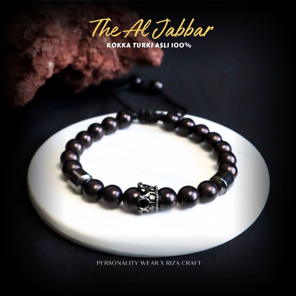 AL JABBAR - Gelang Pria Wanita Serut Keren Kekinian Kayu Kokka Koka Kaokah Kaukah Batu Badar Besi He