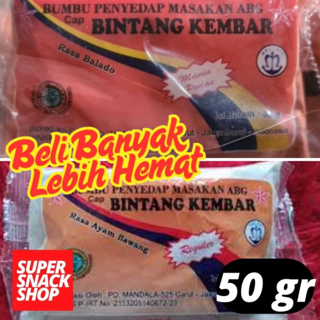 

BUMBU TABUR INSTANT / BUMBU MASAK ATOM BINTANG KEMBAR ABG 50GR