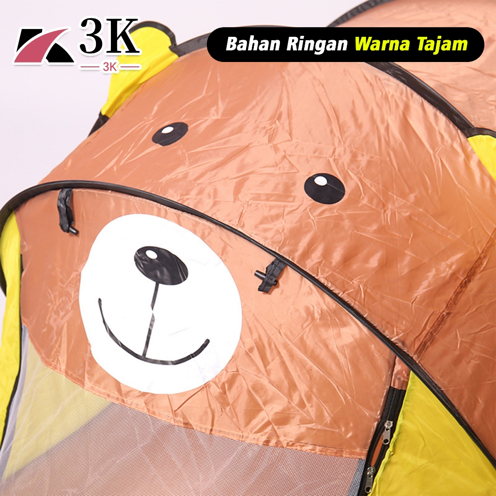 PROMO TERBARU (3K SURABAYA) TENDA ANAK KARAKTER ANIMAL HEWAN CAMPING OTOMATIS LIPAT PREMIUM