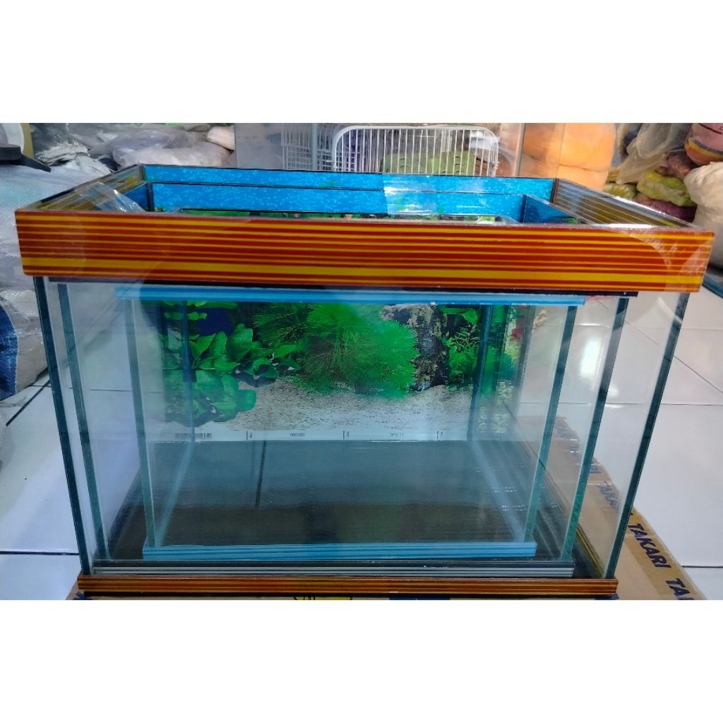 ONLY INSTAN Aquarium bahari Lis kaca,  size 40cm,35cm,30cm