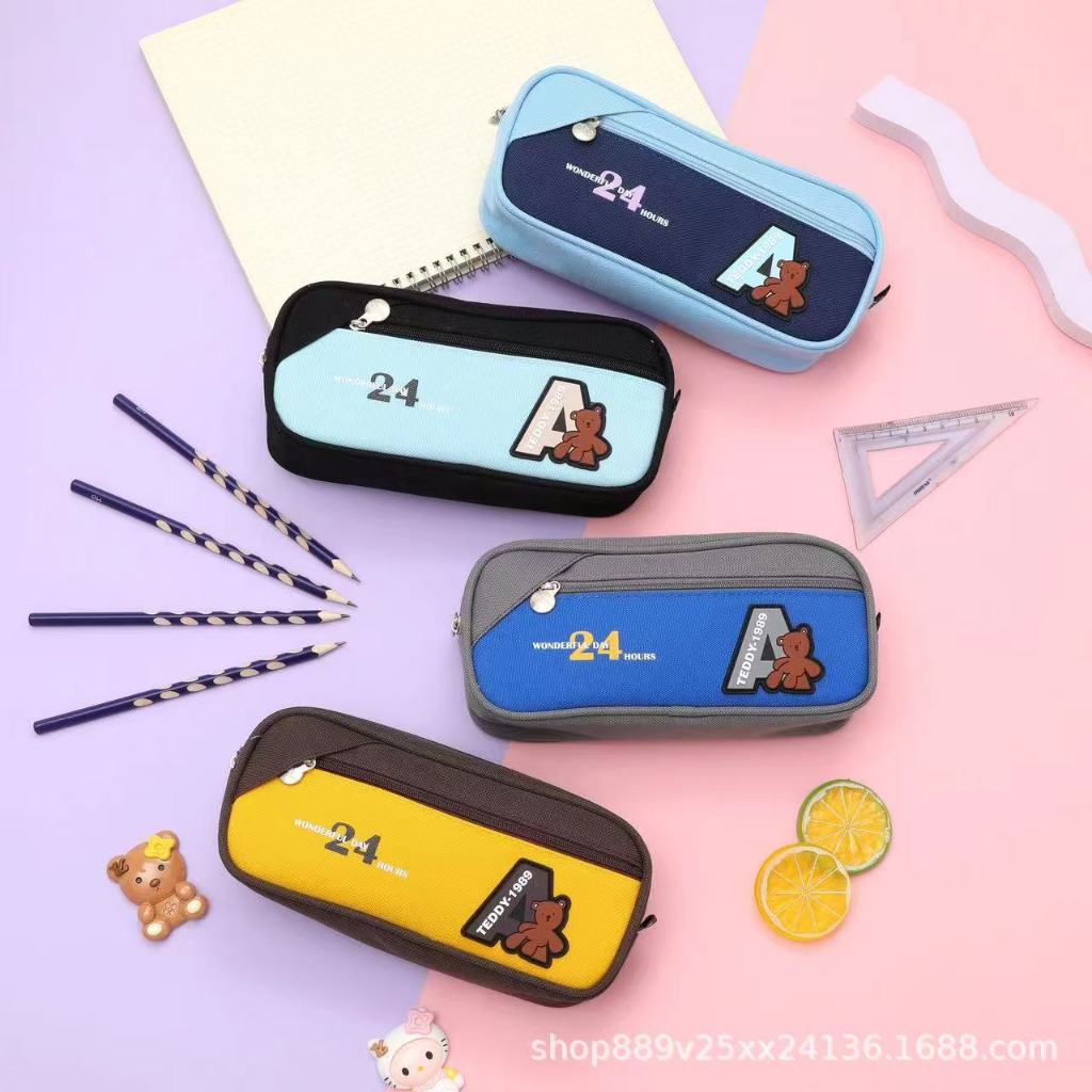 

Stationery box, large capacity, cool pencil case, simple design for boys, dirt resistant and multifunctional pencil case for students