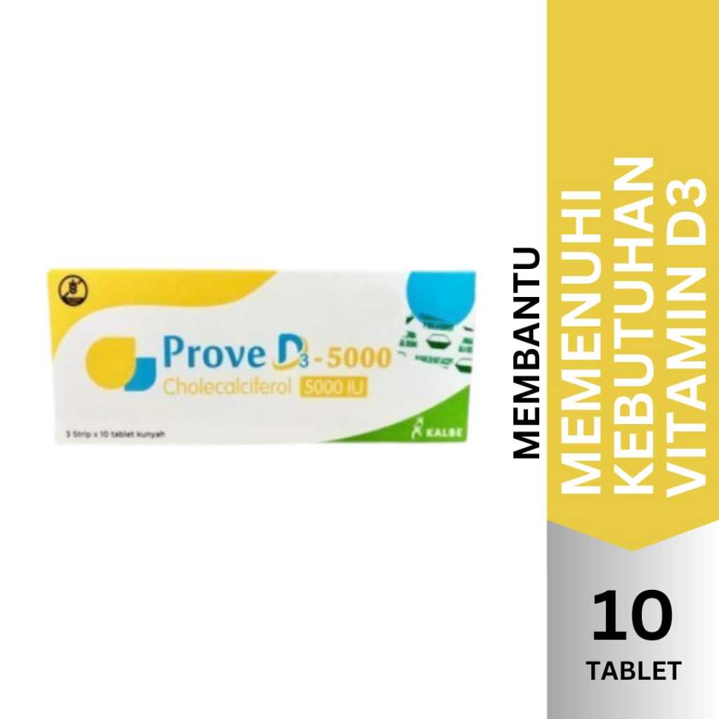 Prove D3 5000 IU - Memenuhi kebutuhan Vitamin D3 tubuh (10 Tablet) - VITAMIN PROMO