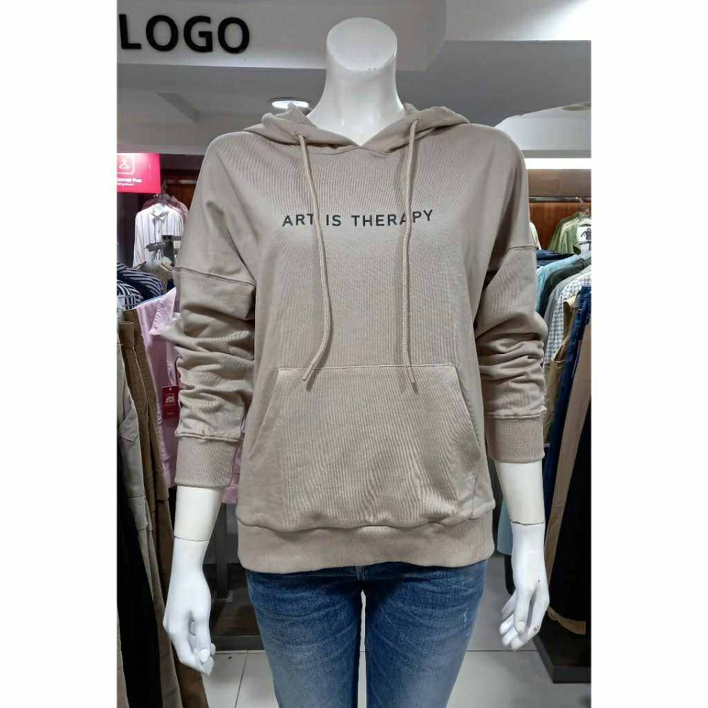 [ LOGO JEANS ] Sweater Khaki Wanita Original