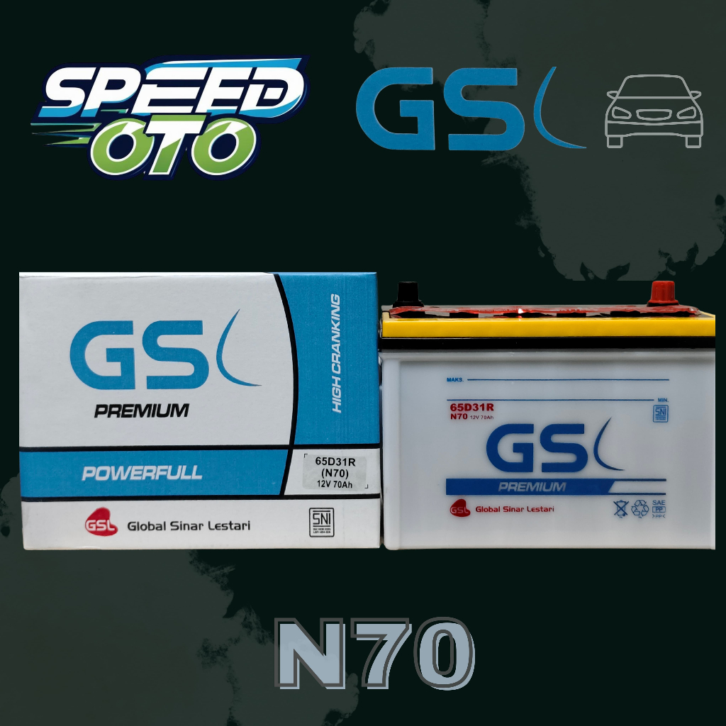 Aki Mobil GS N70 65D31R GSL Premium Basah 12V 70Ah