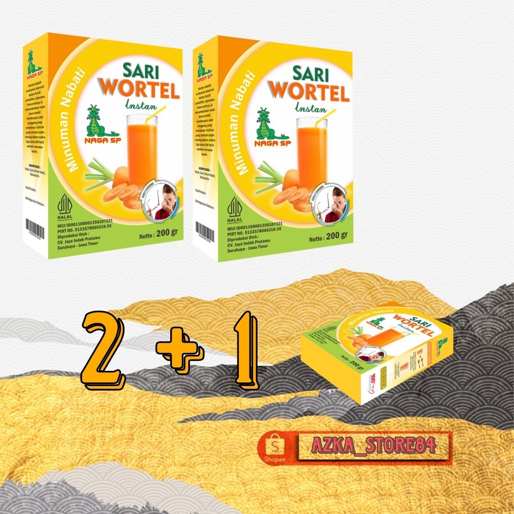 

Minuman Serbuk Sari wortel Naga Sp 200gr. BELI 2 free 1