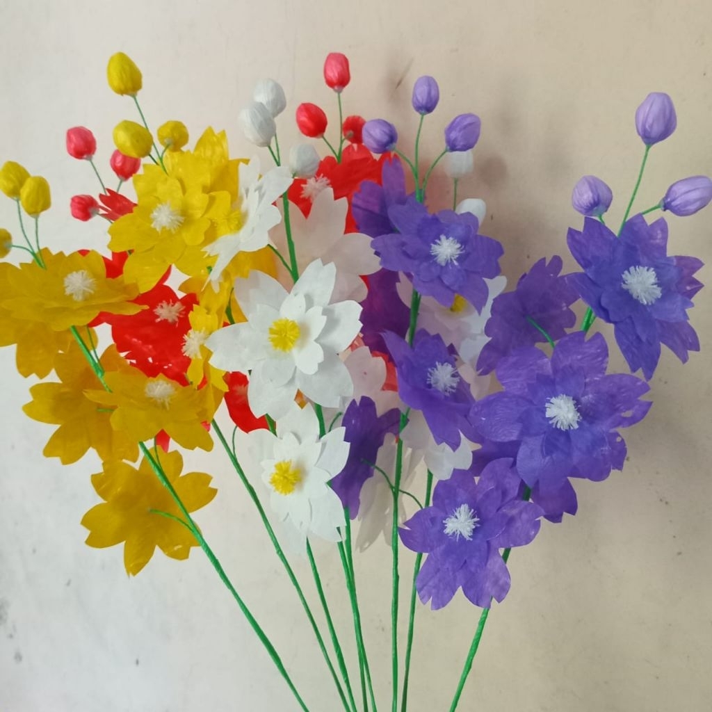 Ready....bunga sakura dari plastik kresek pertangkai