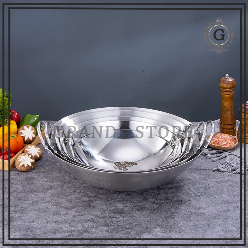 HOT DEALS WAJAN KUALI PREMIUM TEBAL/KUALI STAINLESS STEEL/WAJAN GRIFFIN STAINLESS - KUALI BESAR
