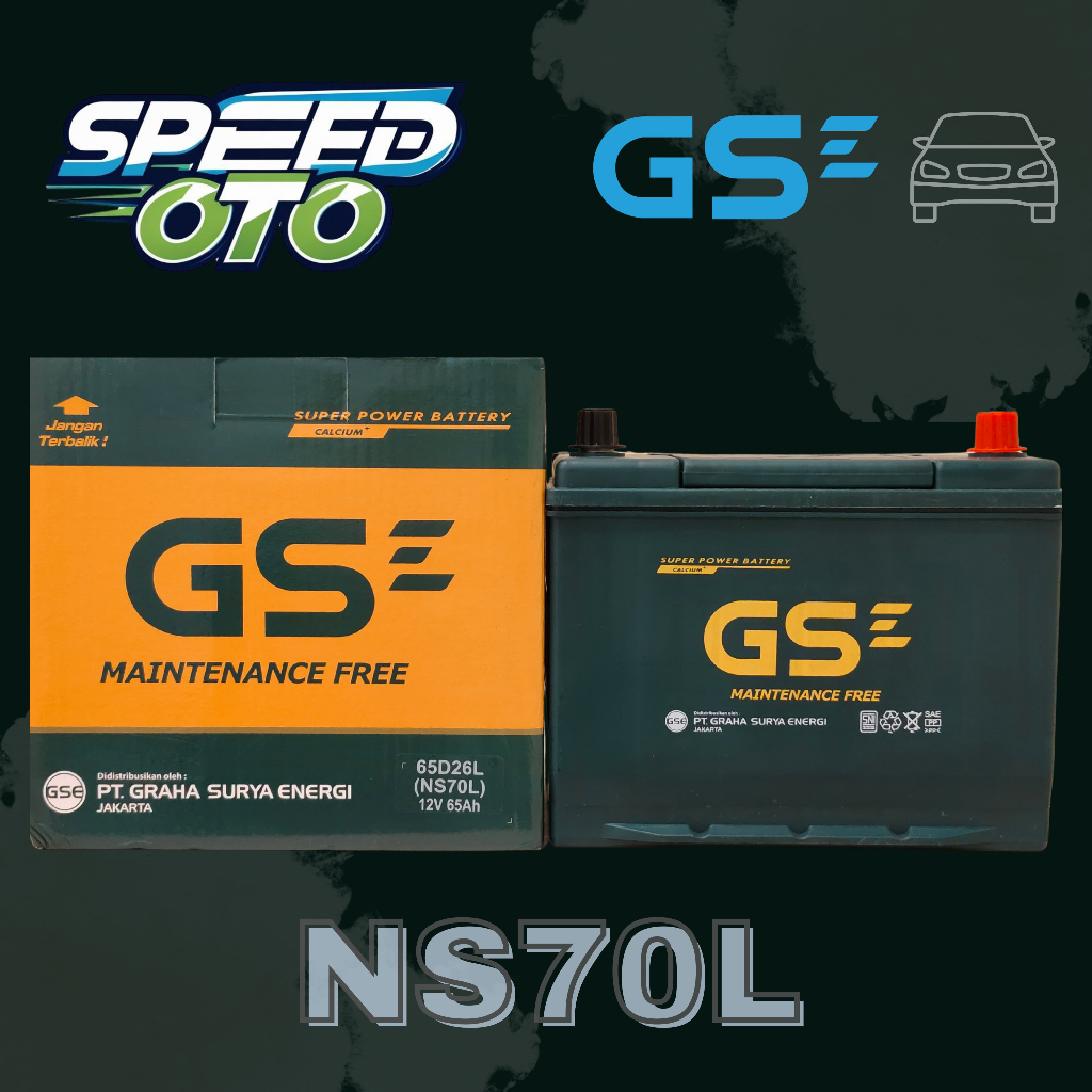 Aki Mobil GS NS70L 65D26L GSE Kering MF 12V 65Ah