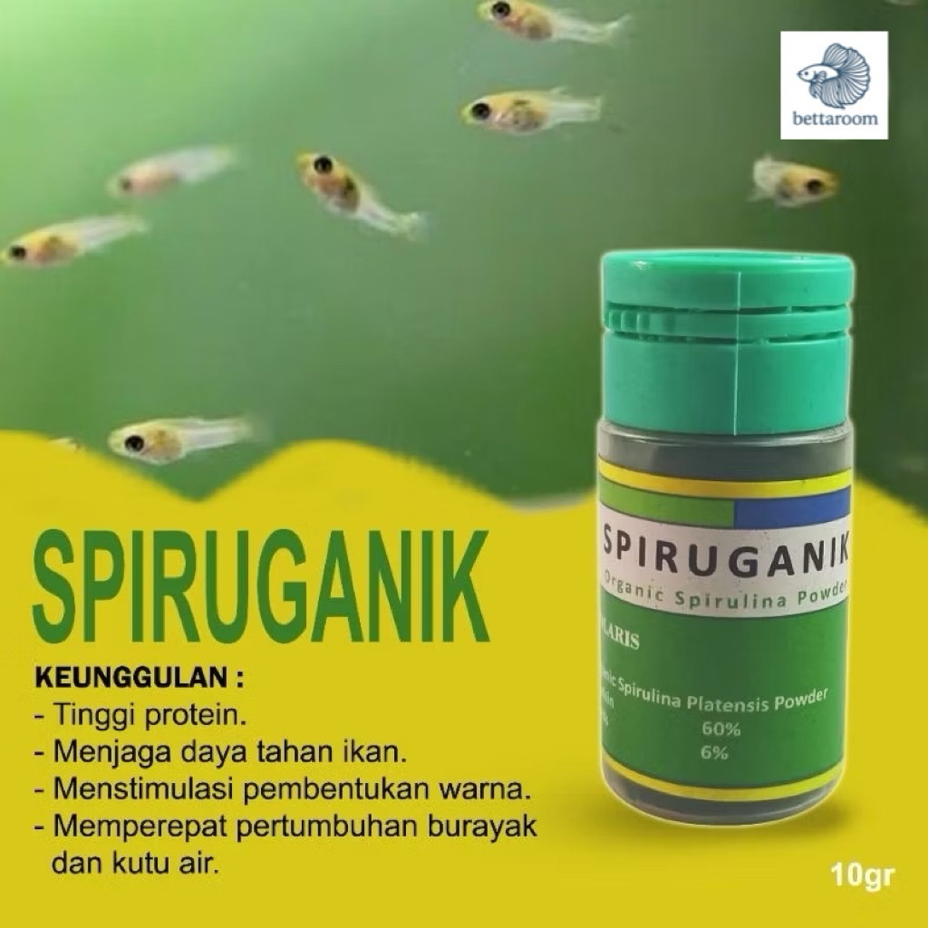 Spirulina ikan spiruganik 10gr Spirulina bubuk ikan hias