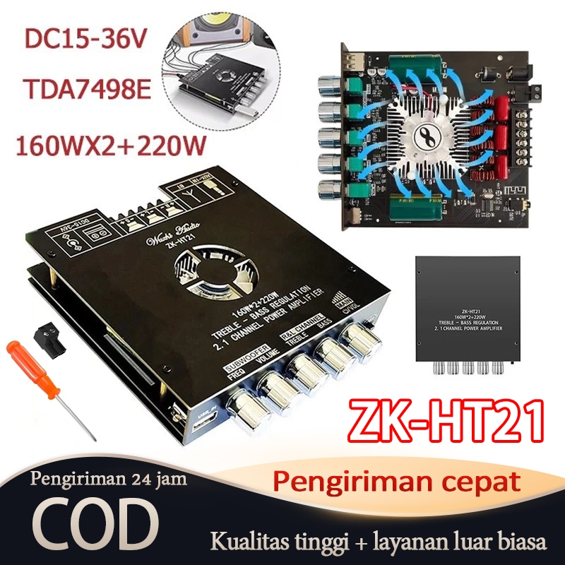 Klystr ZK-HT21 Bluetooth digital power amplifier amplifier 2.1 channel TDA7498E subwoofer nada