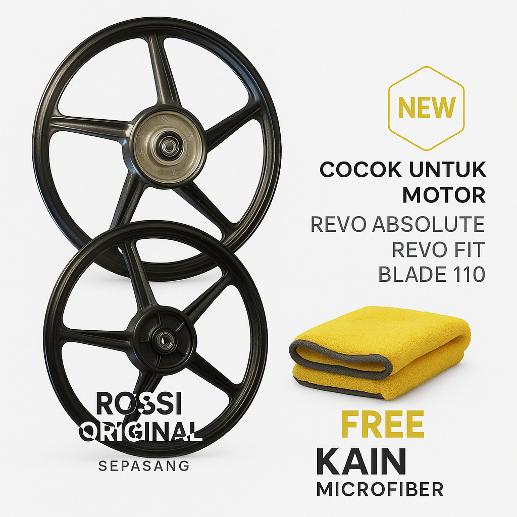 SEPASANG VELG RACING ROSSI ORIGINAL MOTOR  REVO ABSOLUTE - REVO FIT - BLADE 110