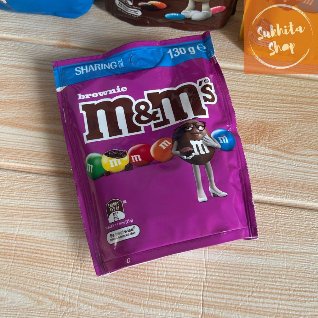 

M&M's BROWNIE Milk Chocolate Snack & Share Bag 130g – Cokelat Mini Warna-Warni dalam Lapisan Renyah | Camilan Party, Movie Night, & Baking | Snack Coklat M&M Australia | Ideal untuk Dibagi Bersama Teman & Keluarga | Made in Australia