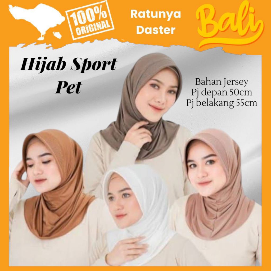 Hijab Sport Pet Non Pet Bergo Tali Belakang Jersey Instan Best Kampung Souvenir
