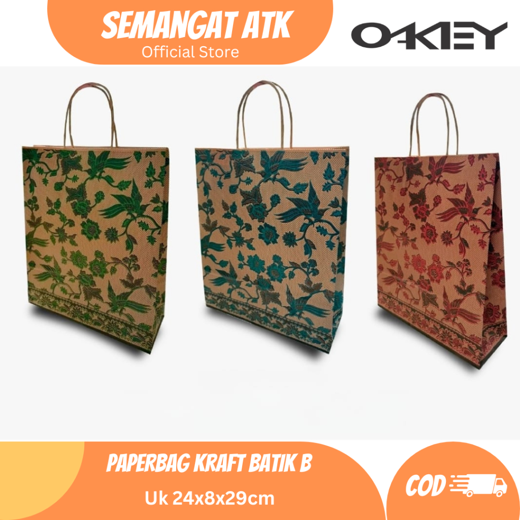 

Paperbag Kraft "BATIK" Ukuran B (Sedang) Merk OKEY