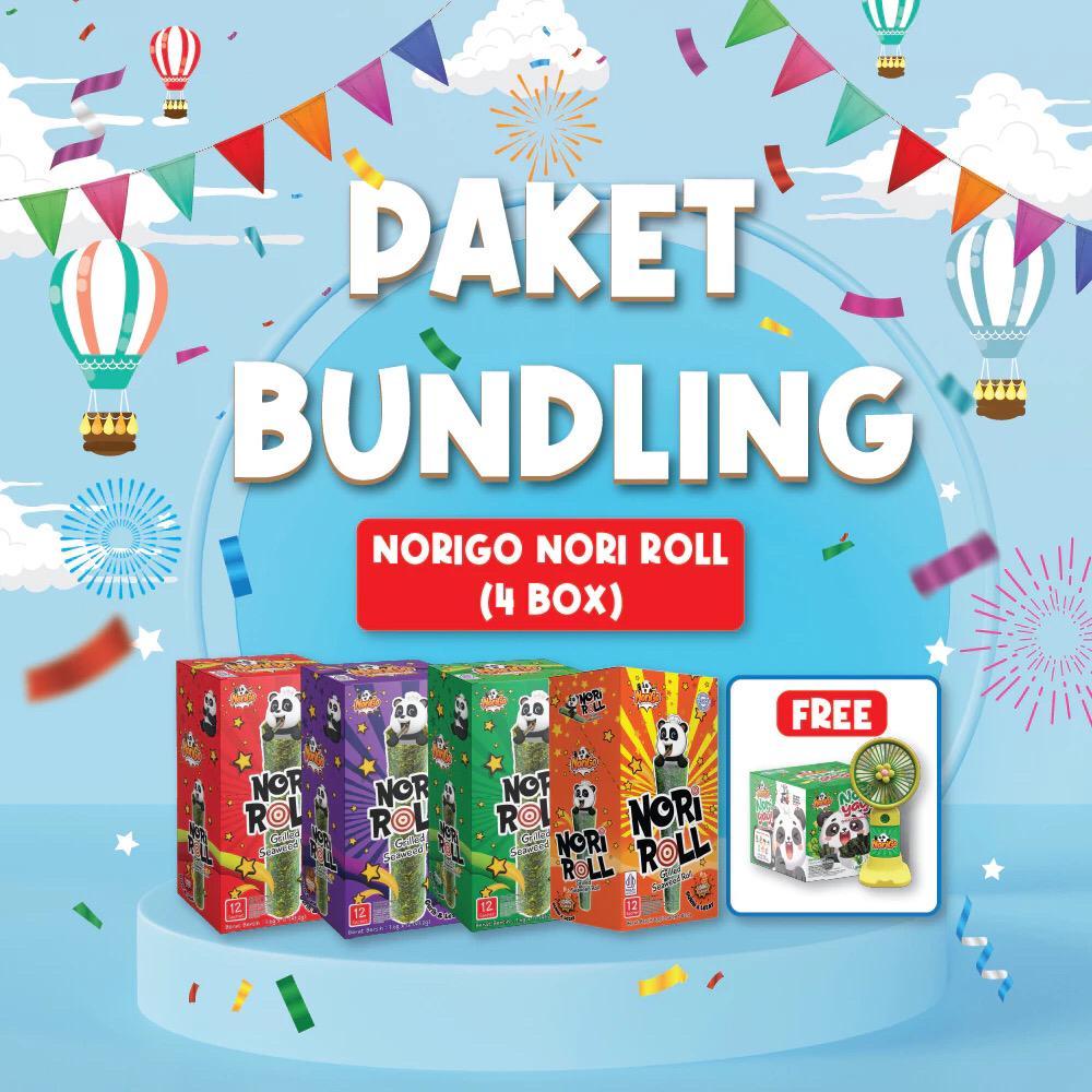 

(PAKET BUNDLING) HALAL NORIGO NORI ROLL 4 BOX FREE MINI FAN PORTABLE & 1 BOX NORI YAY