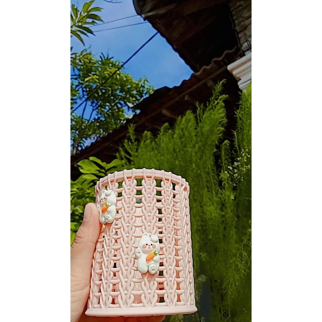 

Tempat pensil keranjang berongga / Wadah Pensil Estetik Bulat Berongga