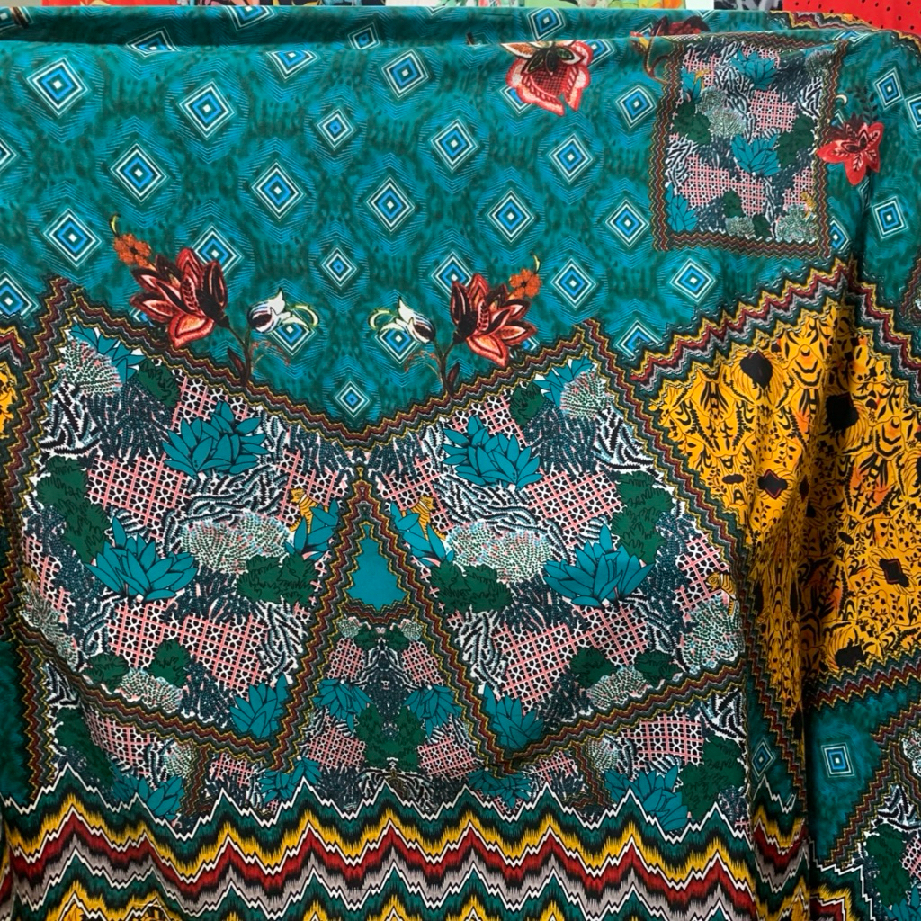 kain crepe luxury etnik pattern - kain crepe motif - kain diamond crepe premium motif